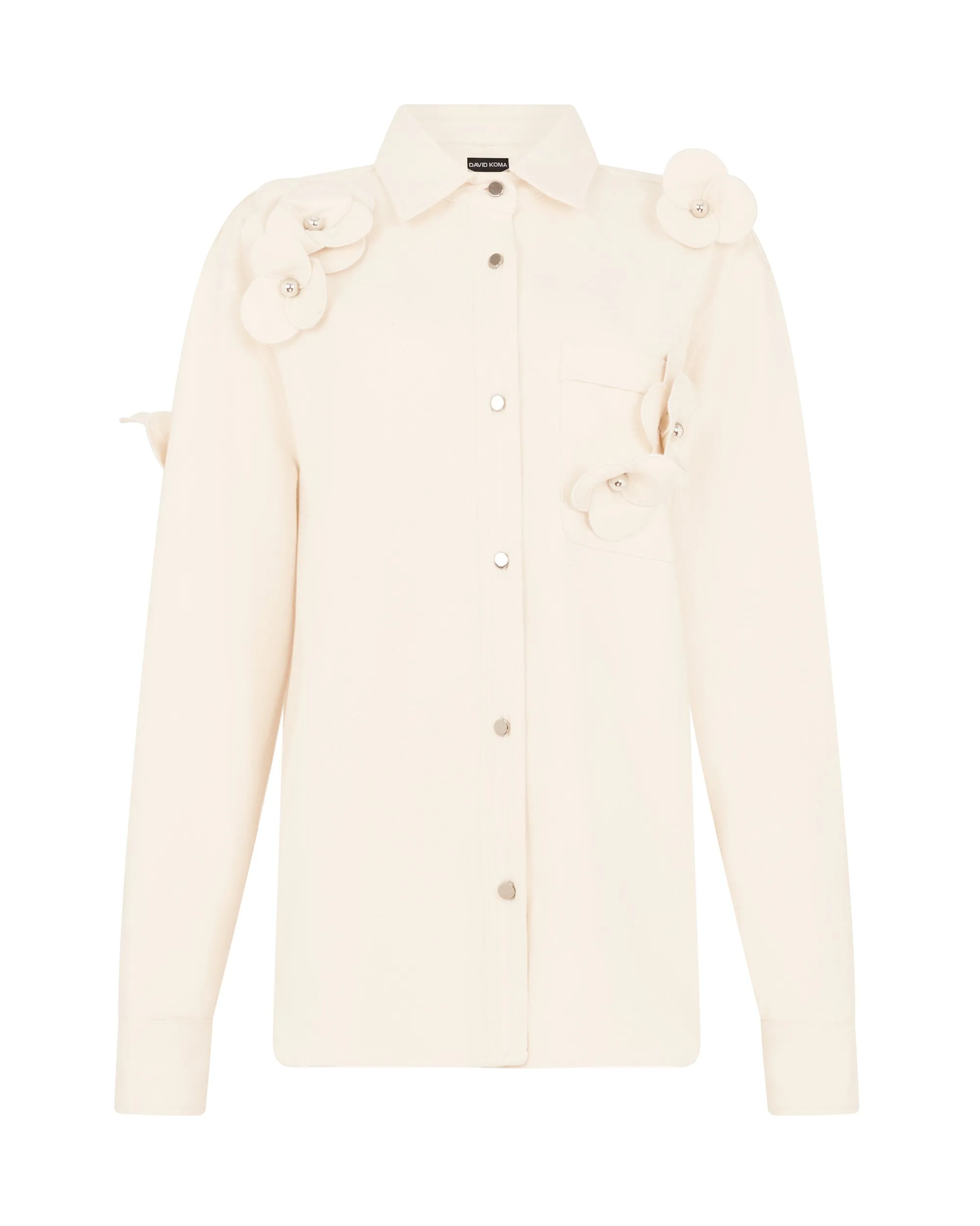 3D FLOWER DENIM SHIRT sold by David Koma