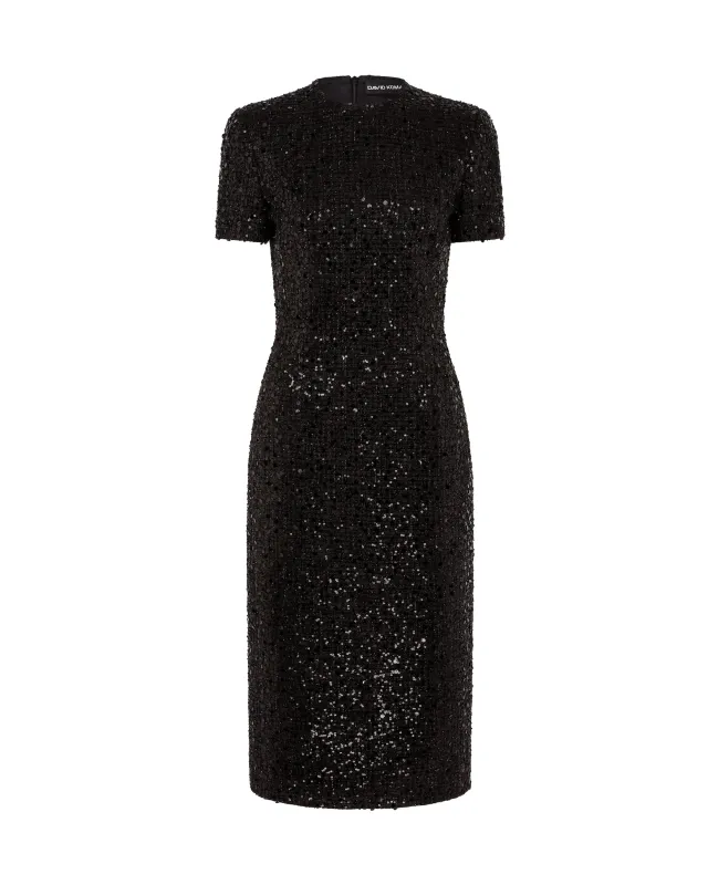 SEQUIN BOUCLE MIDI DRESS made by David Koma
