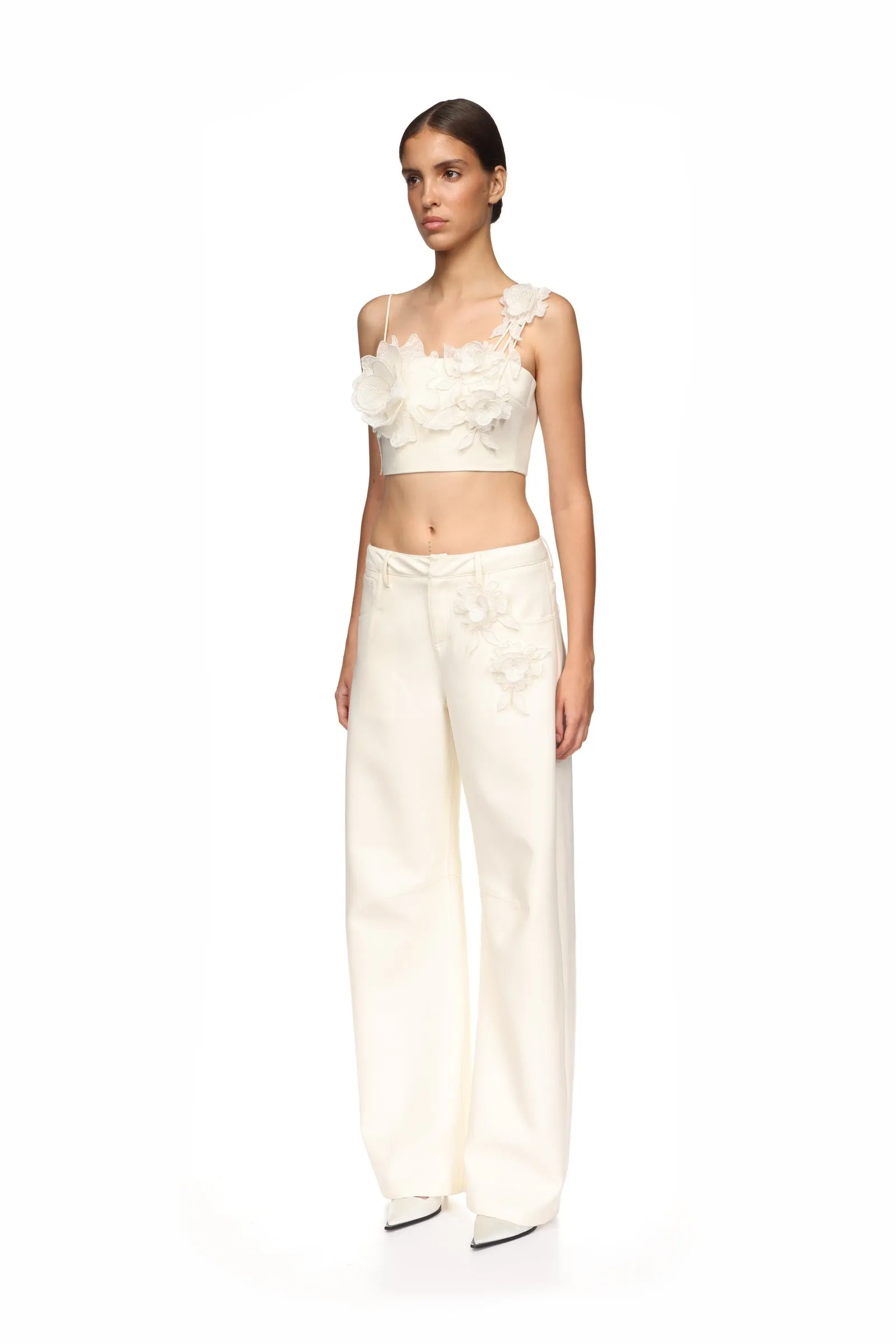 LACE ROSE EMBROIDERED CROP TOP sold by David Koma product image thumbnail 3