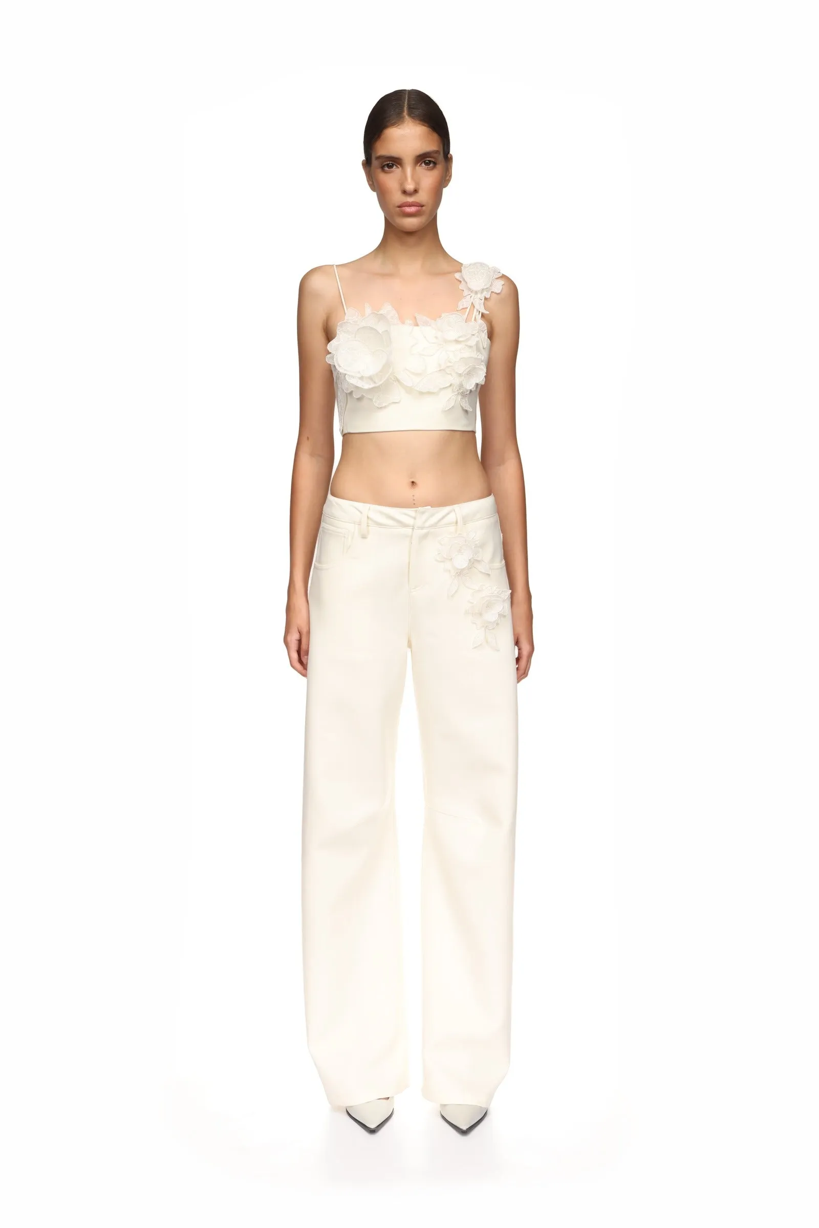 LACE ROSE EMBROIDERED CROP TOP sold by David Koma product image thumbnail 2