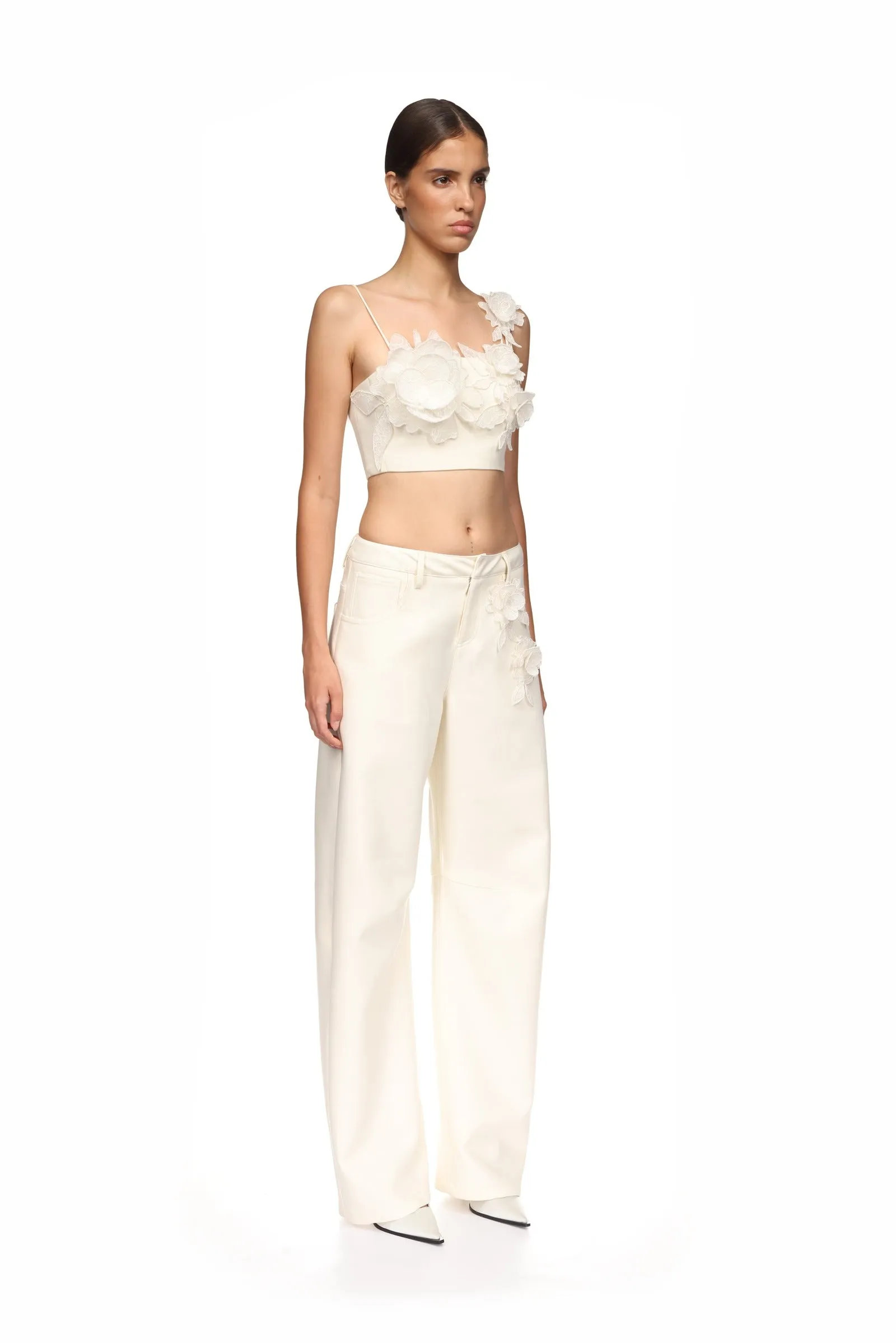 LACE ROSE EMBROIDERED CROP TOP sold by David Koma product image thumbnail 4