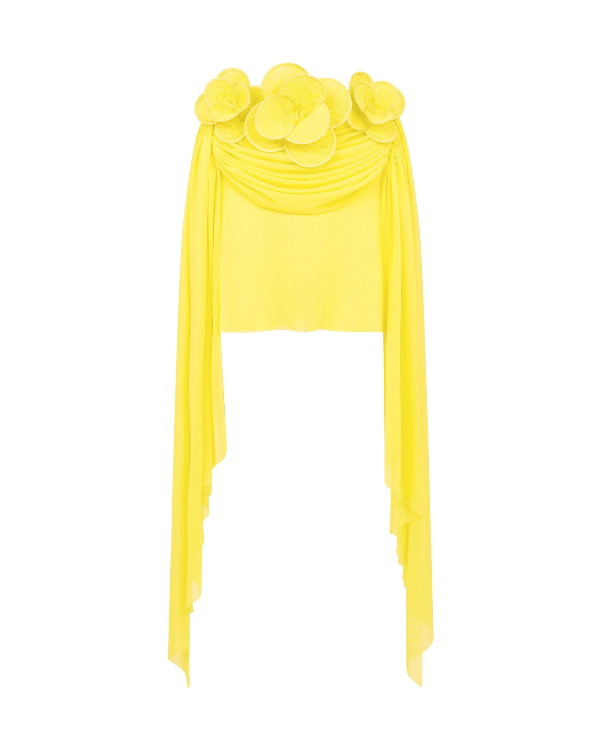 3D LACE FLOWER MESH MINI SKIRT sold by David Koma