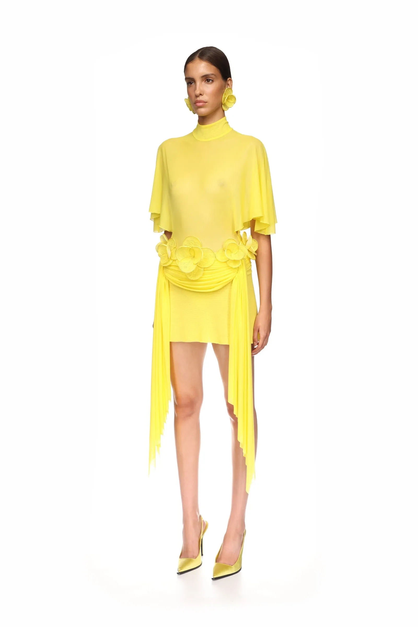 3D LACE FLOWER MESH MINI SKIRT sold by David Koma product image thumbnail 3