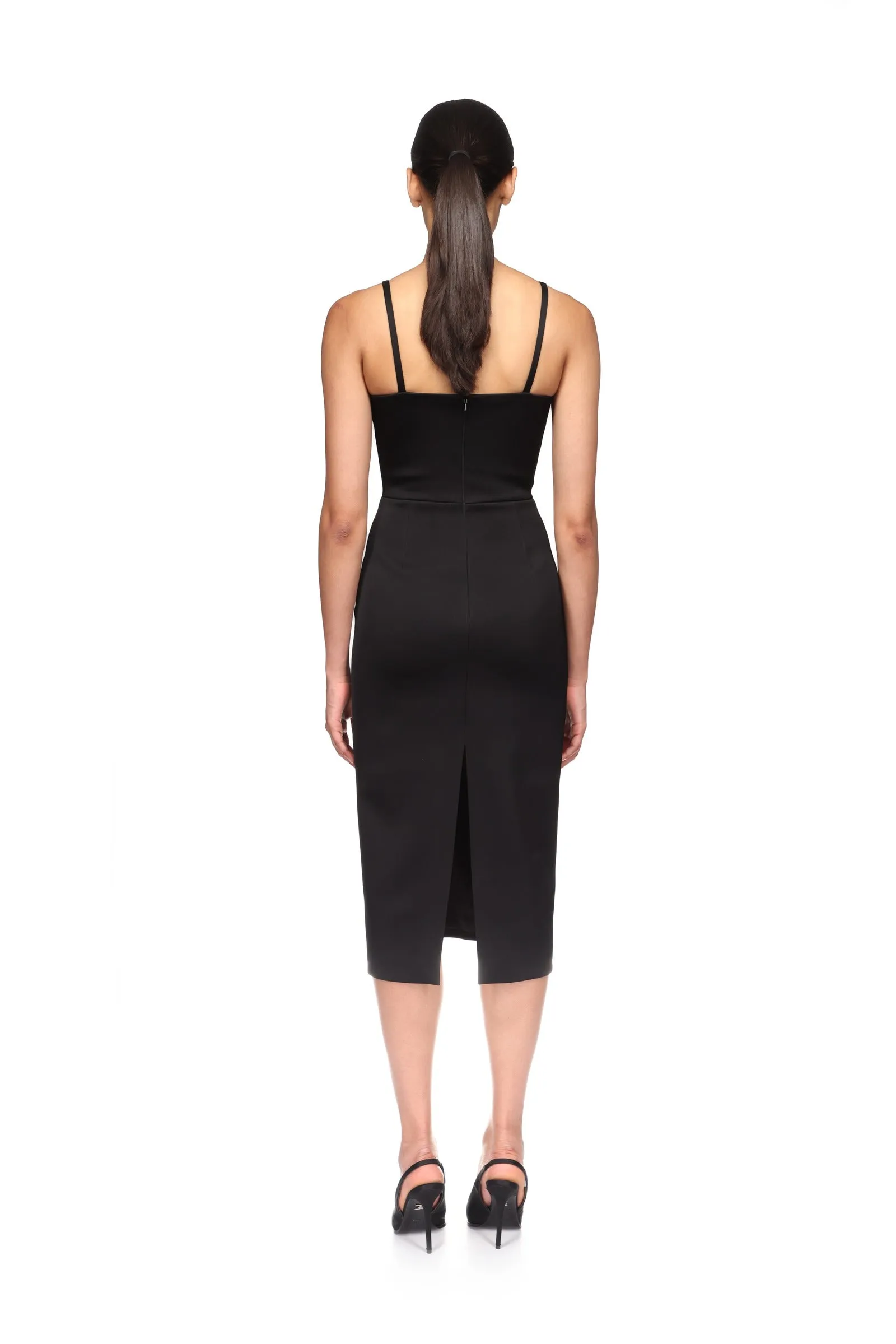 LACE ROSE AND TULLE INSERT MIDI DRESS sold by David Koma product image thumbnail 5