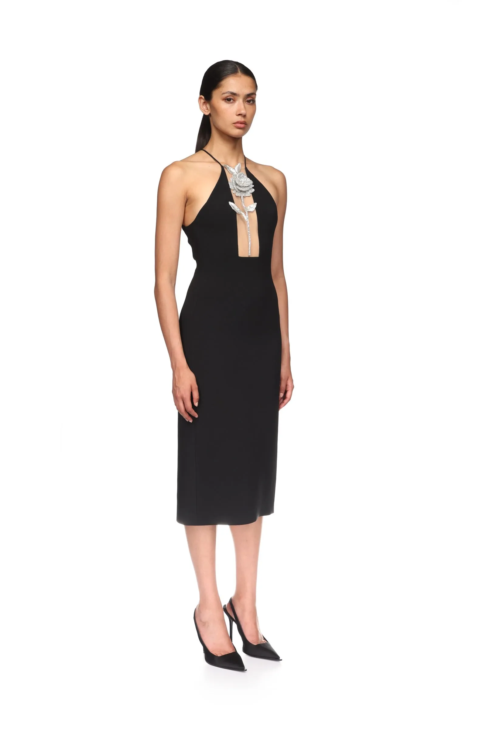 CRYSTAL ROSE HALTER MIDI DRESS sold by David Koma product image thumbnail 4
