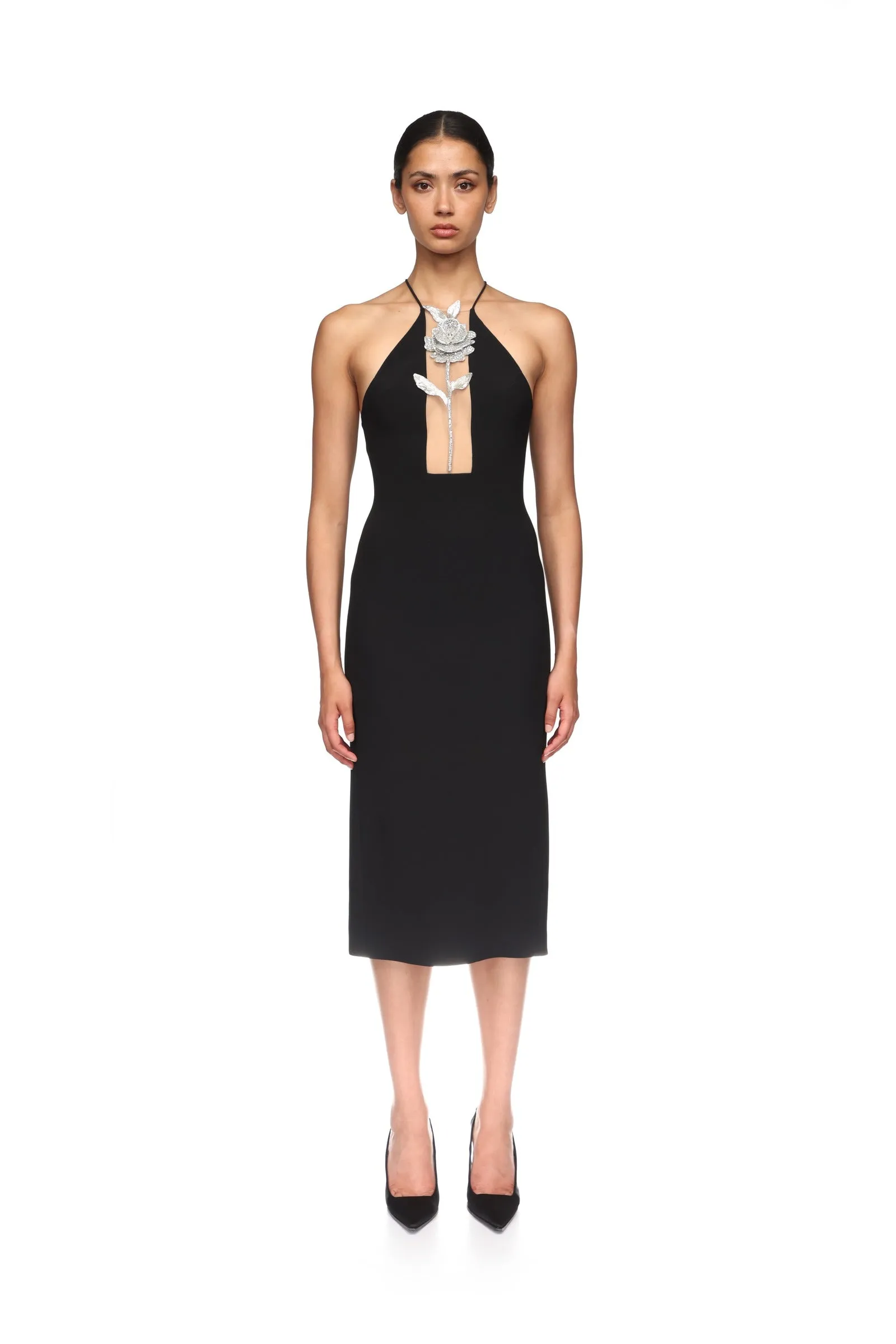 CRYSTAL ROSE HALTER MIDI DRESS sold by David Koma product image thumbnail 2