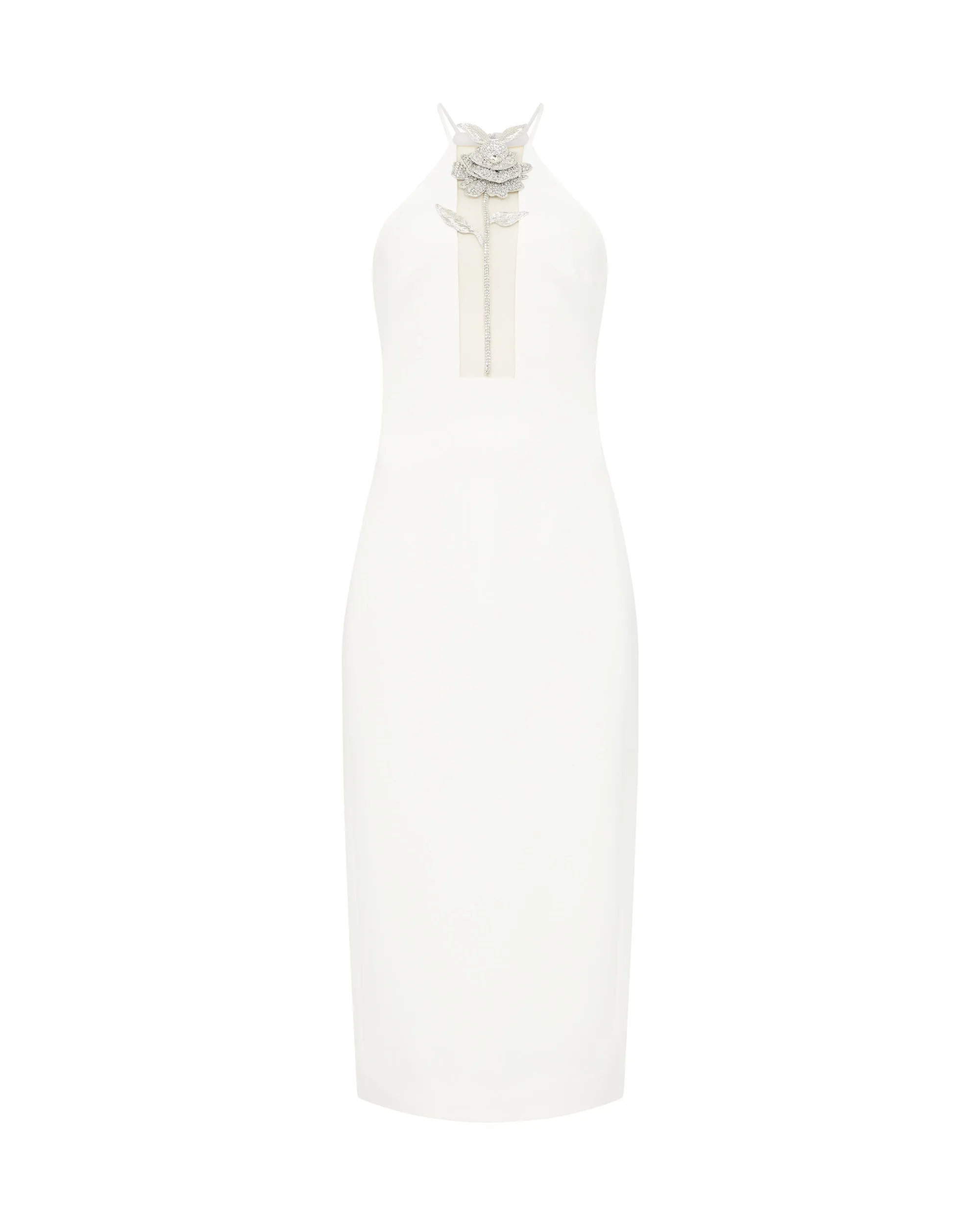 CRYSTAL ROSE HALTER MIDI DRESS sold by David Koma