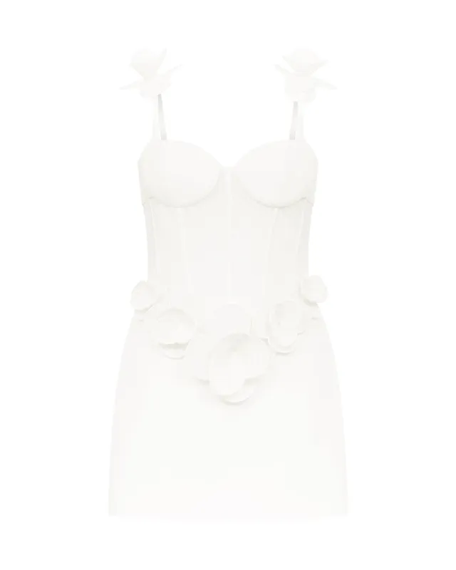 3D LACE FLOWER CORSET MINI DRESS sold by David Koma