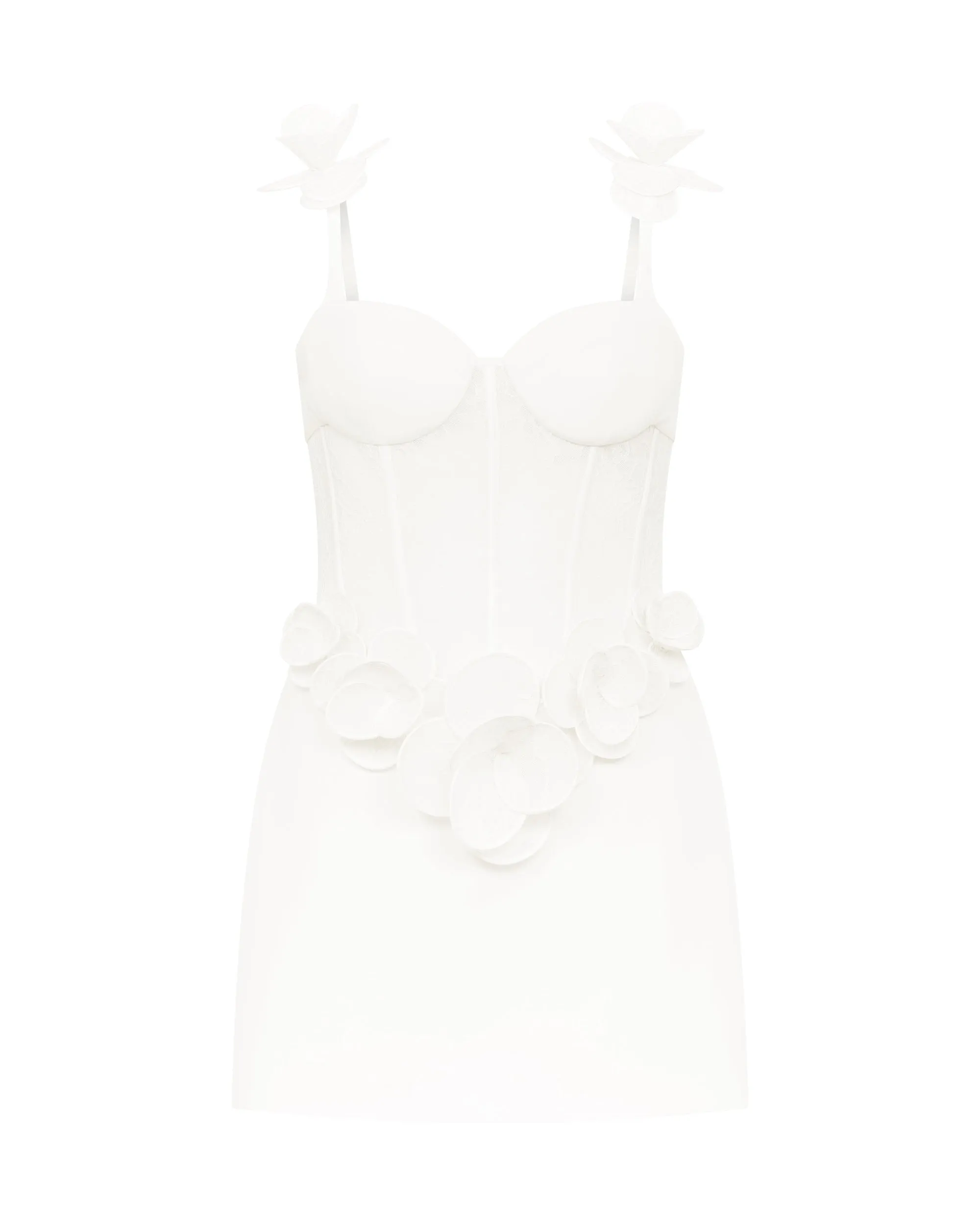 3D LACE FLOWER CORSET MINI DRESS sold by David Koma