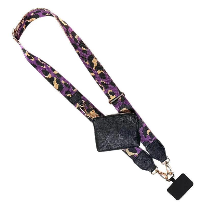 Clip & Go Leopard Strap - Purple/Black/Gold w/RFID Pouch sold by Save The Girls