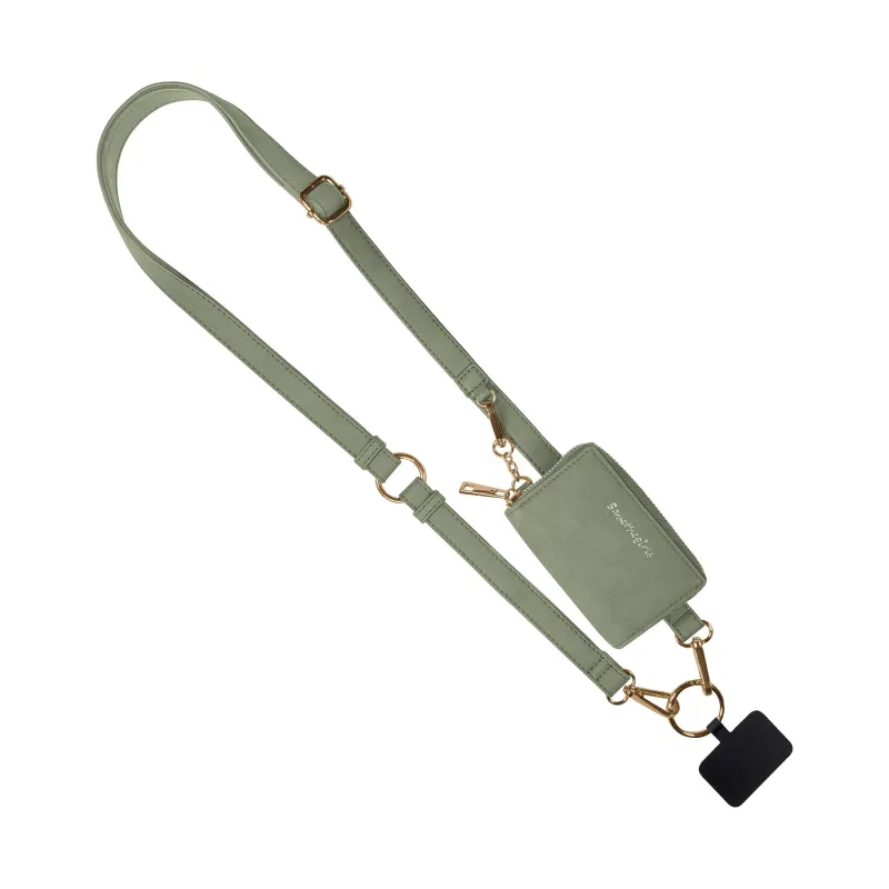 Clip & Go Brushed Vegan Leather Sage Strap made by Save The Girls