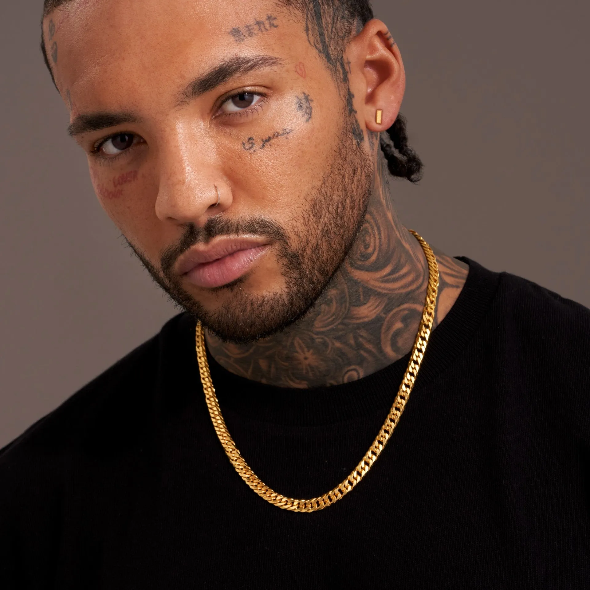 Statement Diamond Cut Double Curb Chain Necklace sold by 7879 product image thumbnail 2