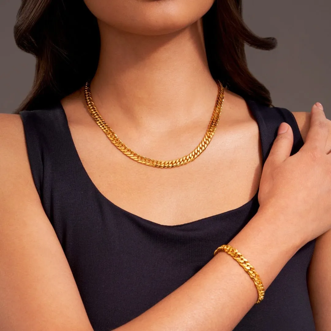 Statement Diamond Cut Double Curb Chain Necklace sold by 7879 product image thumbnail 4