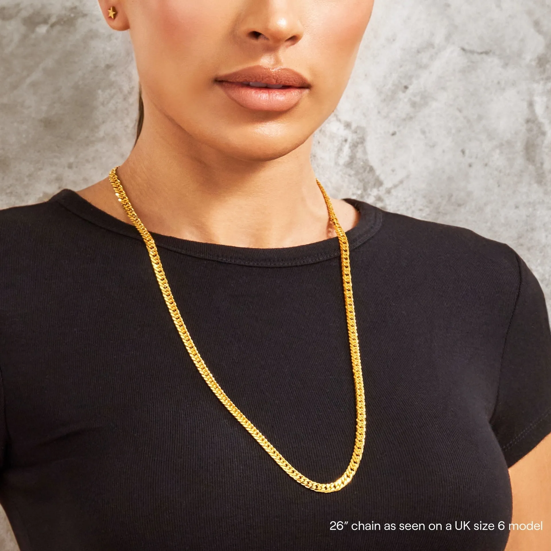 Diamond Cut Double Curb Chain Necklace sold by 7879 product image thumbnail 2