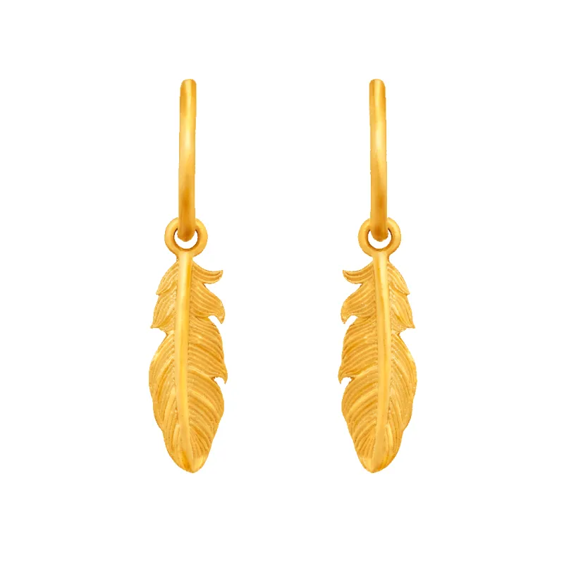 Feather Charm Hoop Earrings sold by 7879