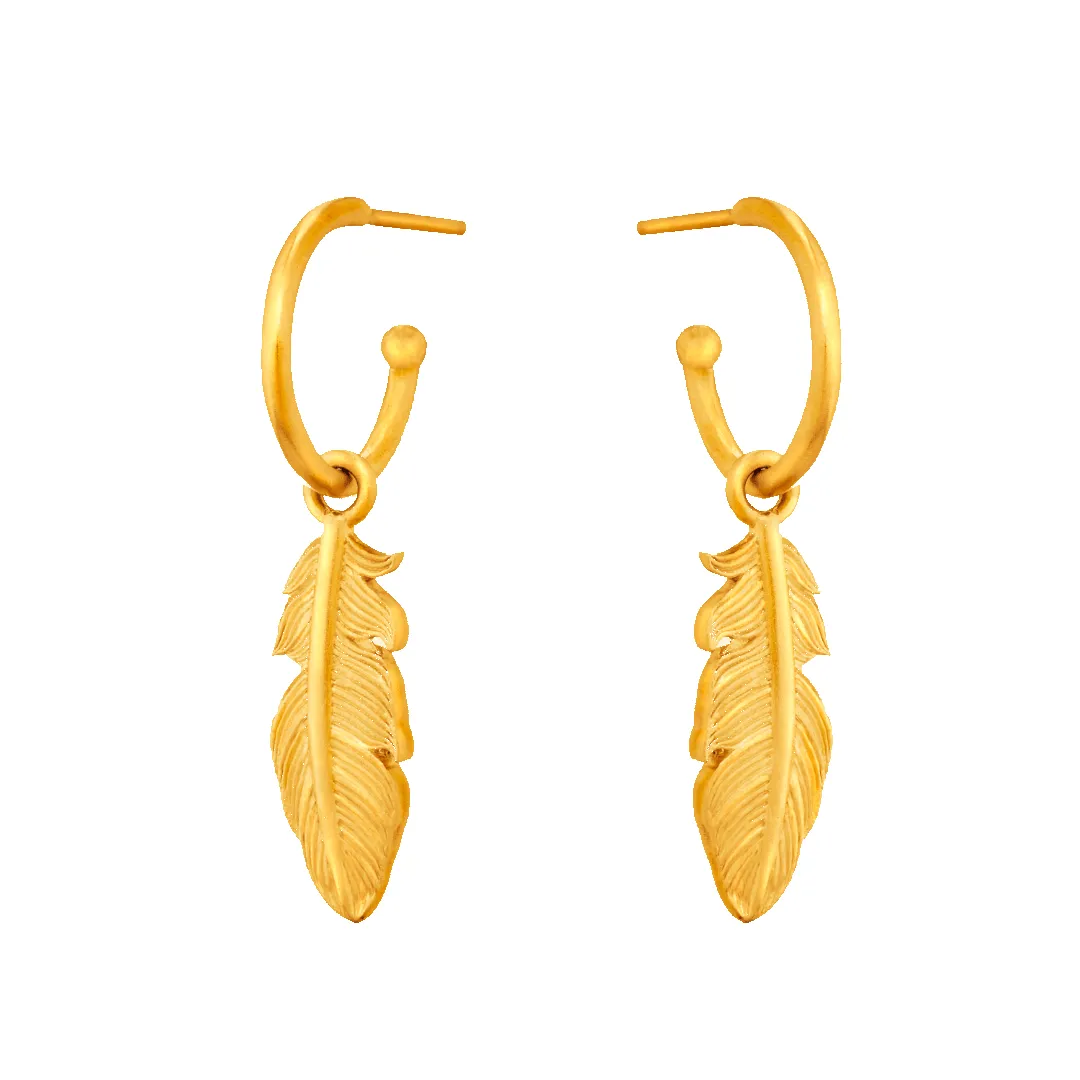 Feather Charm Hoop Earrings sold by 7879 product image thumbnail 3