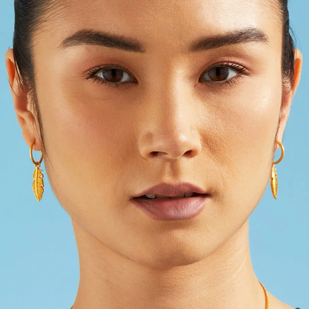 Feather Charm Hoop Earrings sold by 7879 product image thumbnail 2