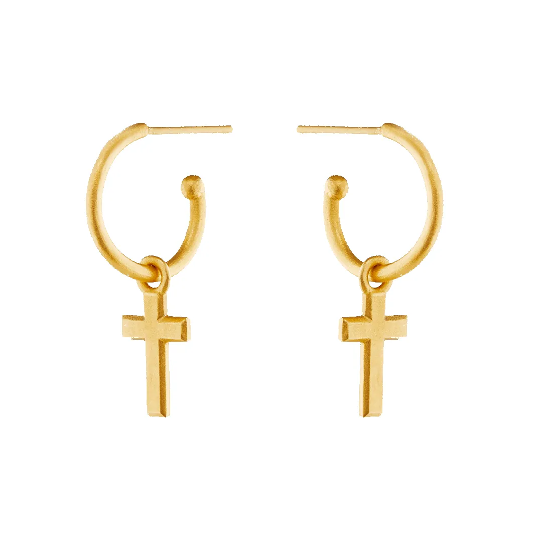 Cross Charm Hoop Earrings sold by 7879
