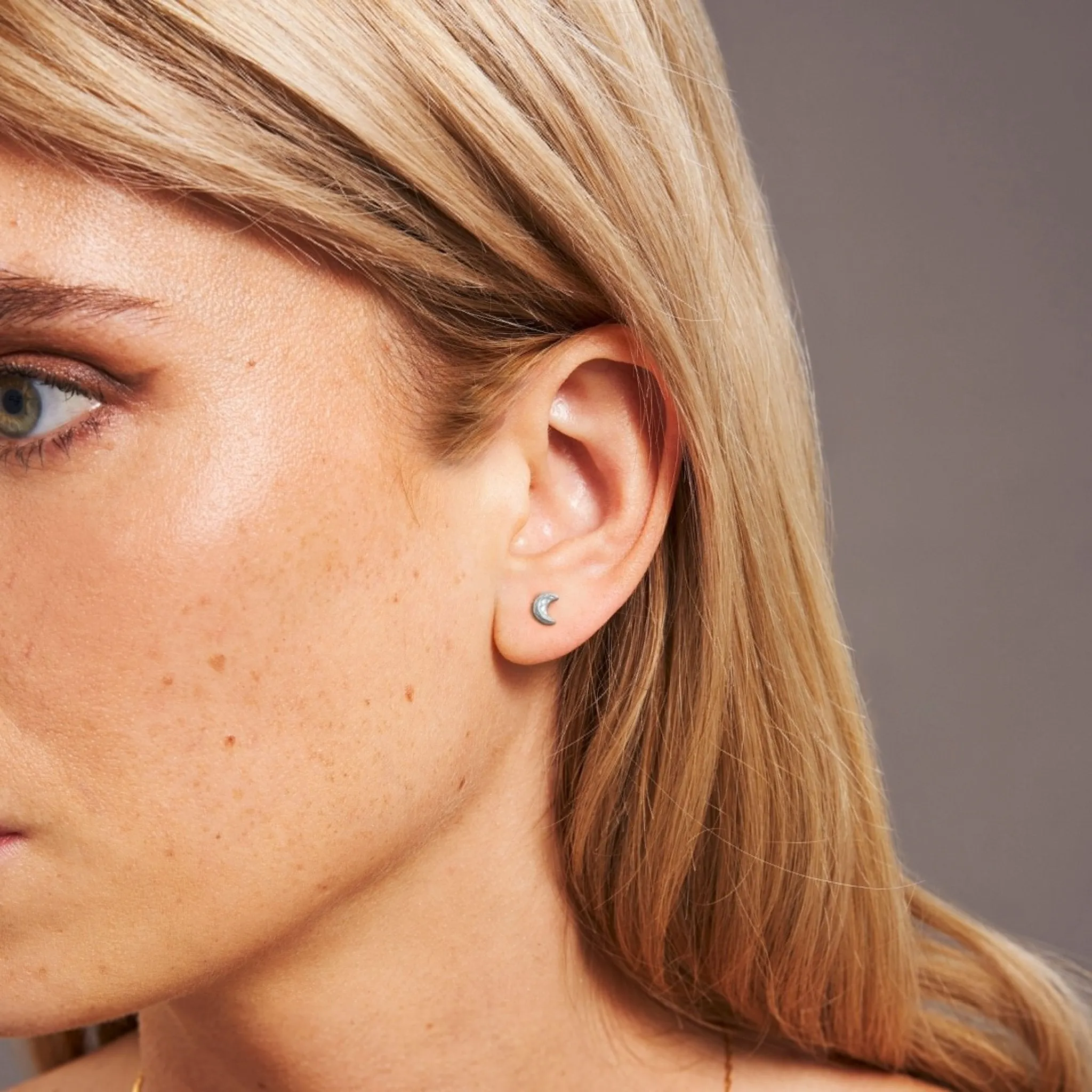 Crescent Moon Stud Earrings sold by 7879 product image thumbnail 2