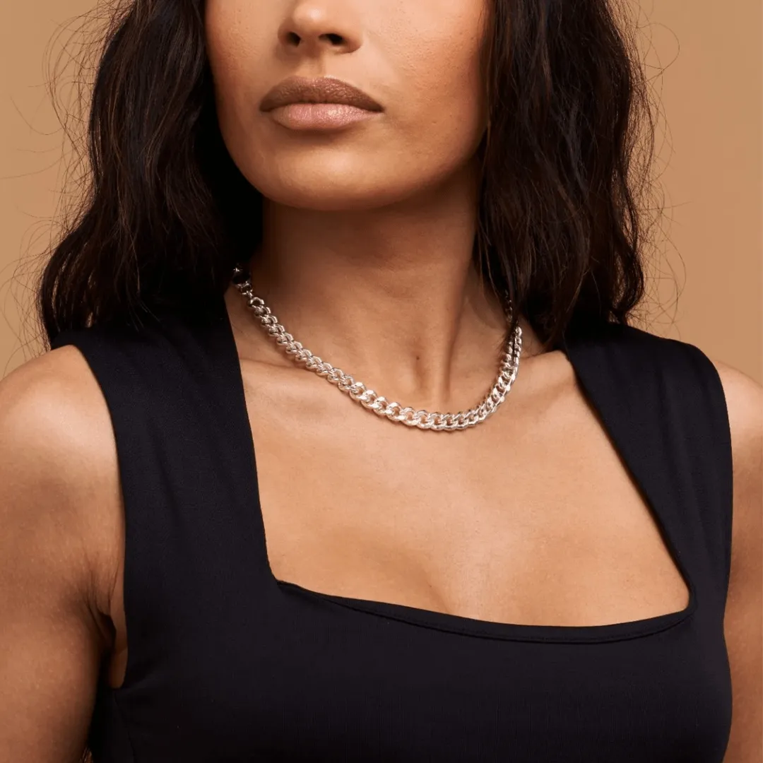 Wide Filed Curb Chain Necklace sold by 7879 product image thumbnail 2