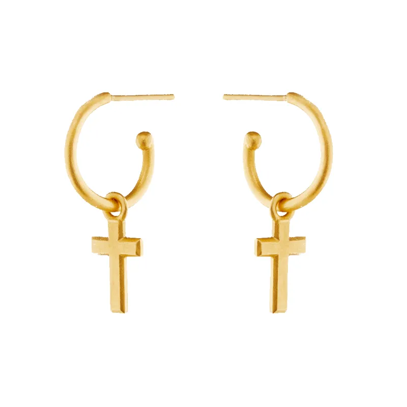 Cross Charm Hoop Earrings sold by 7879