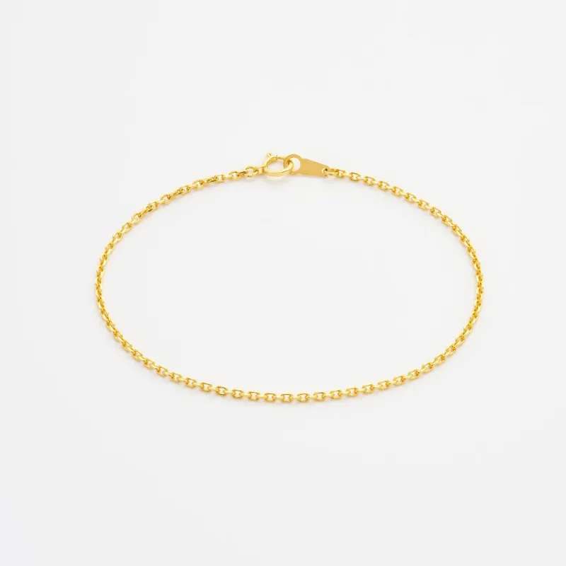 Wide Diamond Cut Cable Chain Bracelet sold by 7879