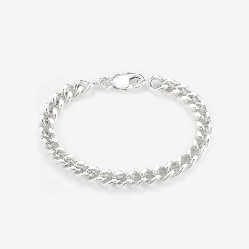 Wide Filed Curb Chain Bracelet made by 7879