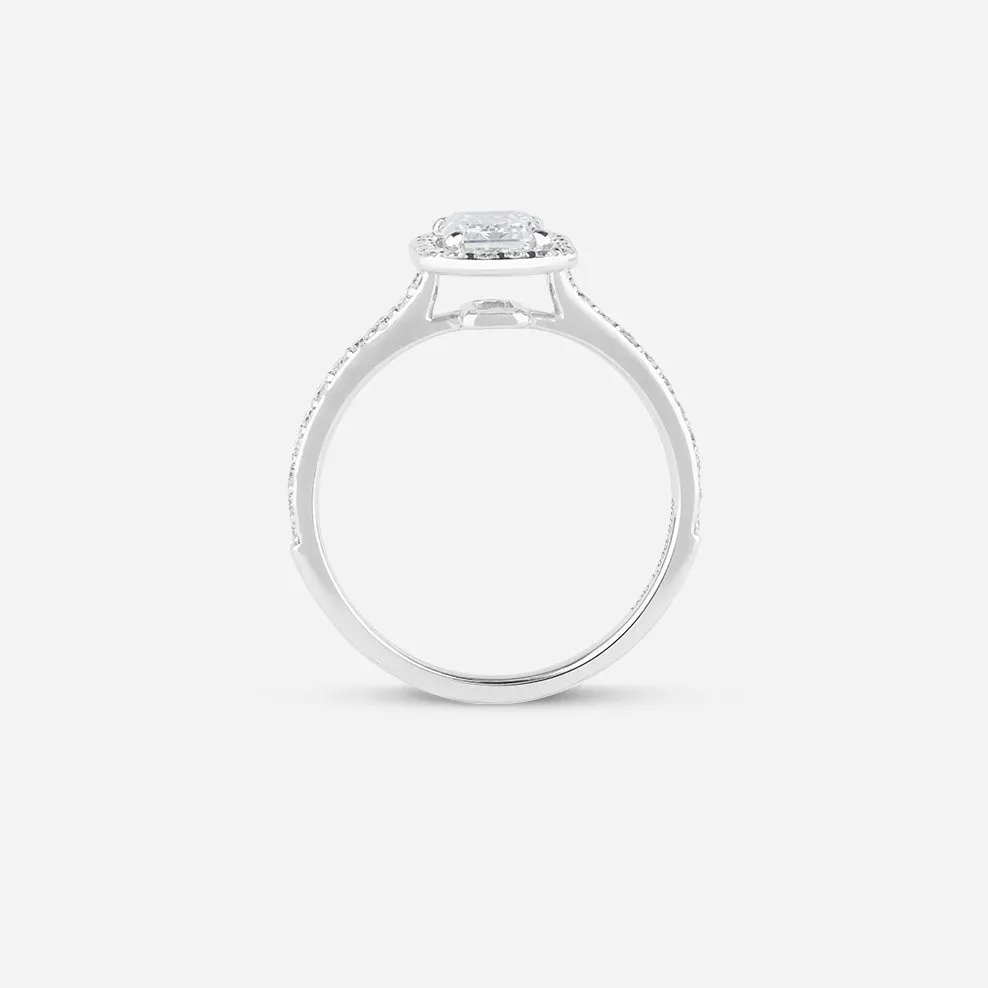 Emerald Cut Halo Diamond Ring - Colour D/VVS sold by 7879 product image thumbnail 3