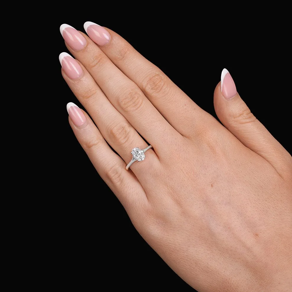 Oval Cut Diamond Ring - Colour D/VVS sold by 7879 product image thumbnail 2