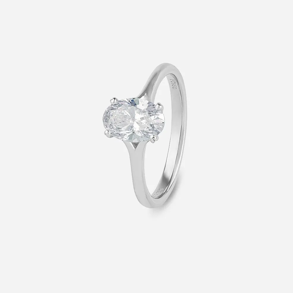 Oval Cut Diamond Ring - Colour D/VVS sold by 7879 product image thumbnail 5