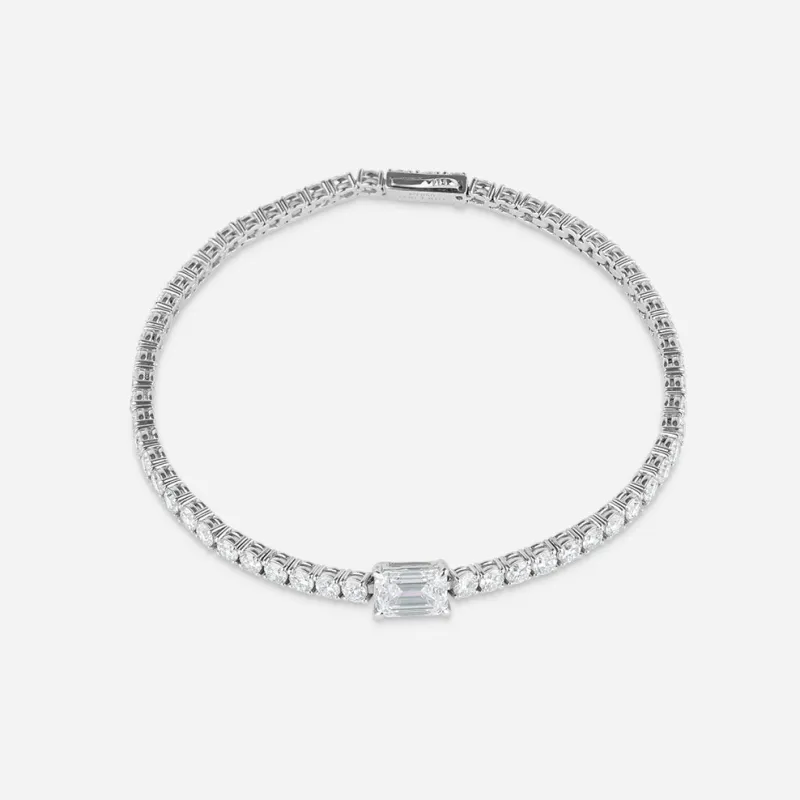 Emerald Cut Diamond Tennis Bracelet - Colour D/VVS made by 7879