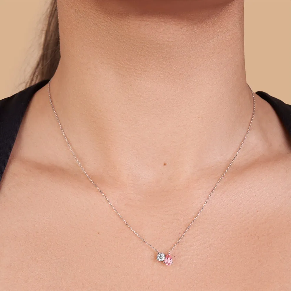 Pear Sapphire and Round Diamond Pendant Necklace sold by 7879 product image thumbnail 2