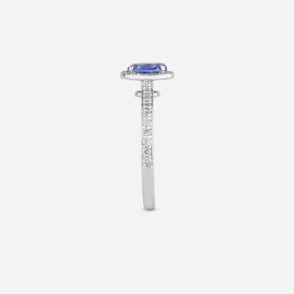 Oval Halo Sapphire Ring - Colour D/VVS sold by 7879 product image thumbnail 4