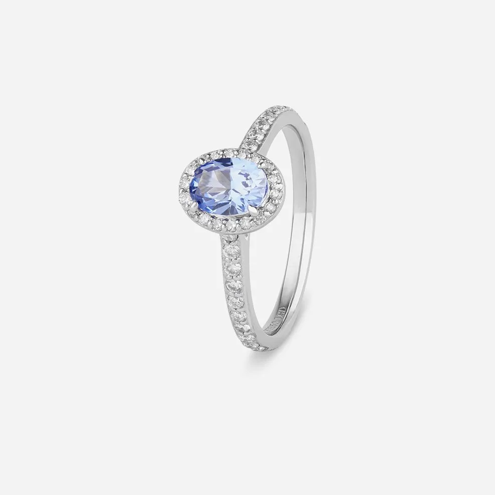 Oval Halo Sapphire Ring - Colour D/VVS sold by 7879 product image thumbnail 5