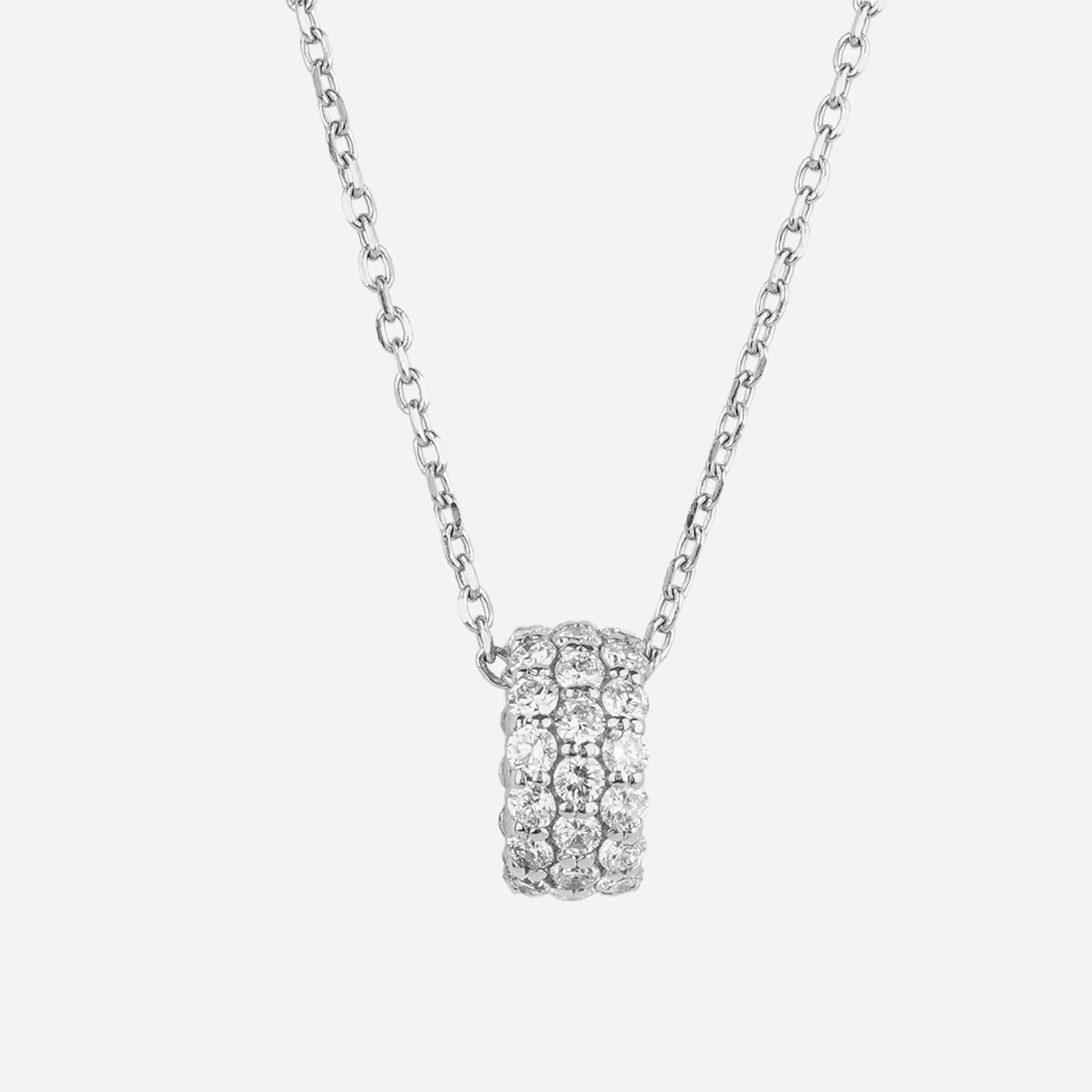 Pavé Charm Diamond Pendant Necklace - Colour D/VVS sold by 7879