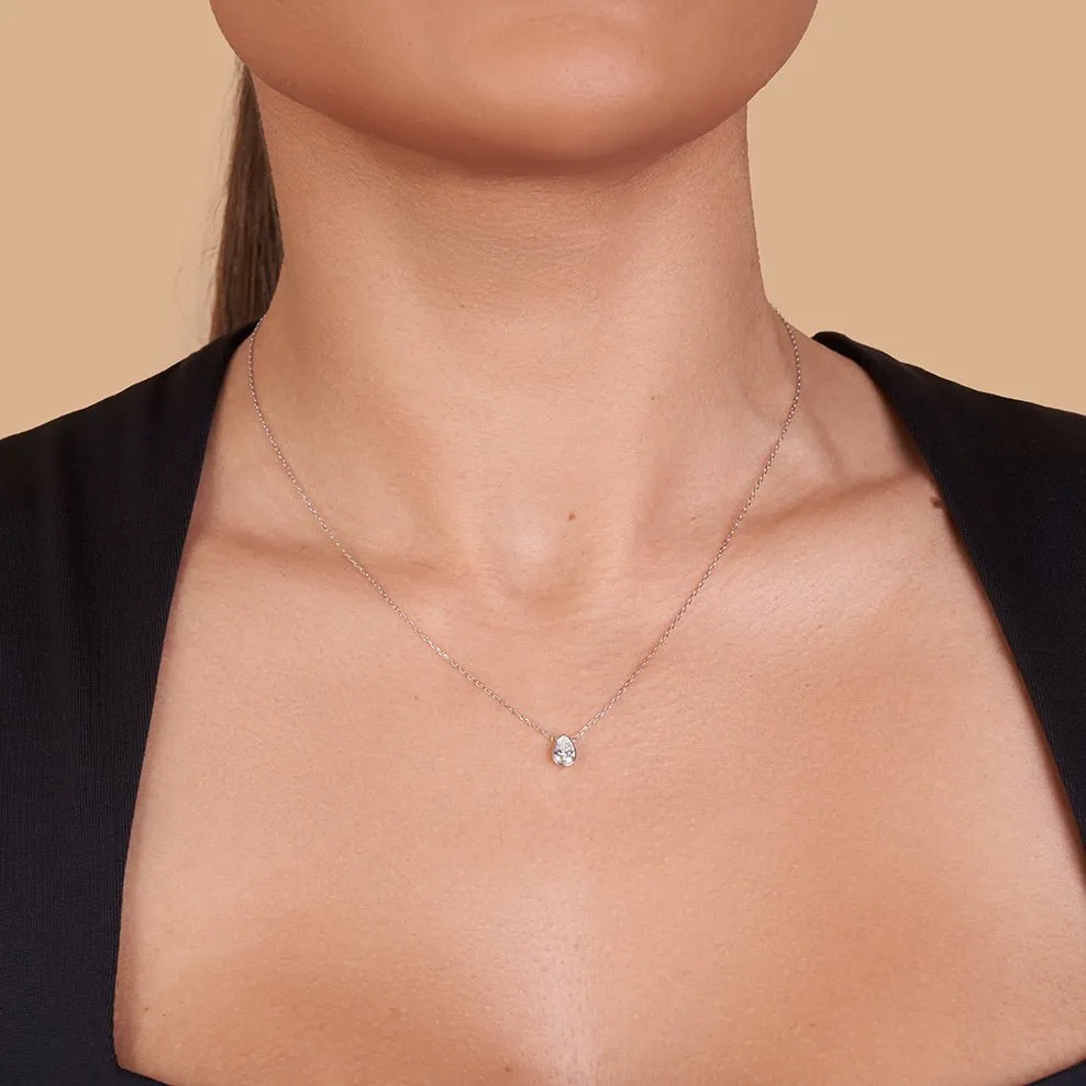 Pear Diamond Pendant Necklace - Colour D/VVS sold by 7879 product image thumbnail 2