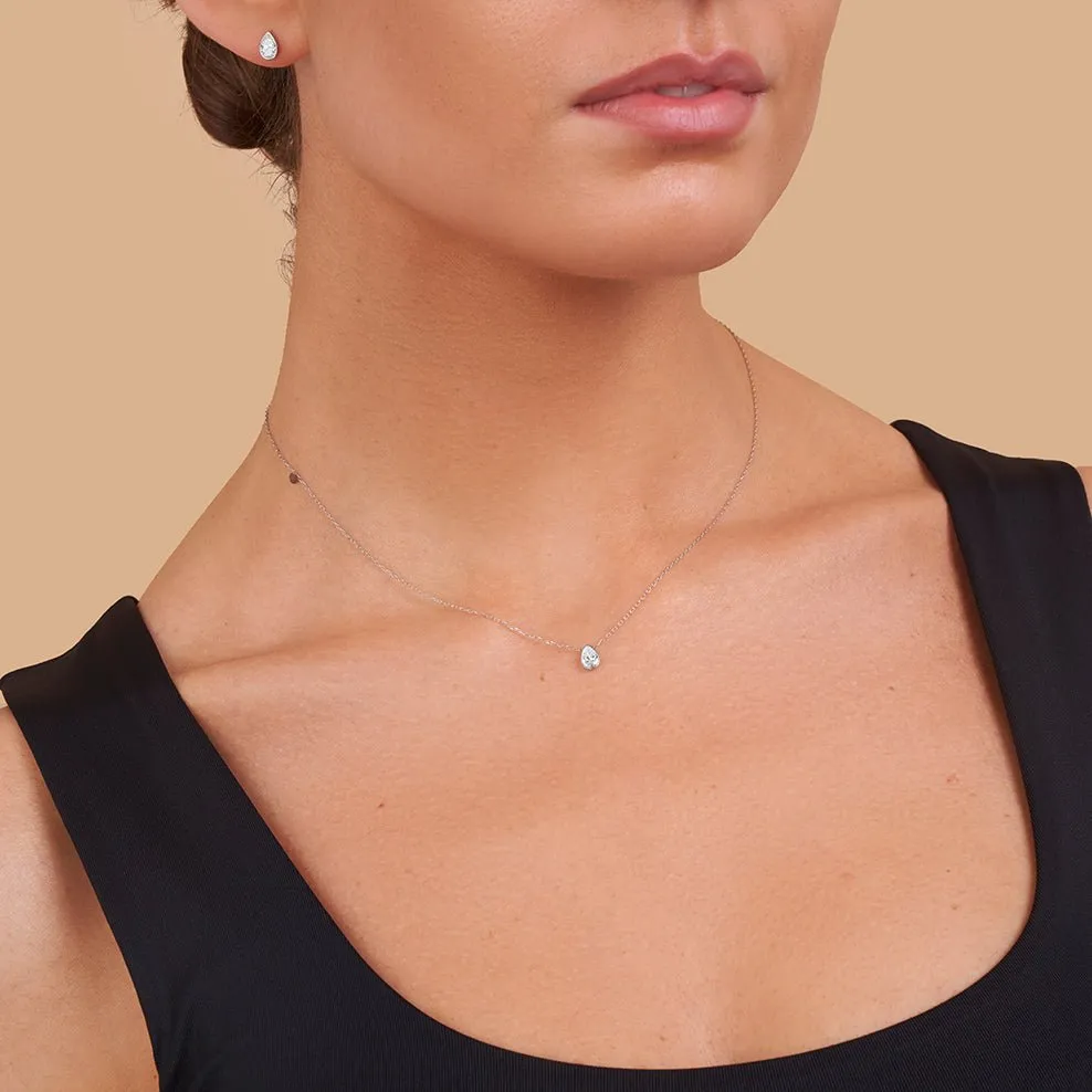Pear Diamond Pendant Necklace - Colour D/VVS sold by 7879 product image thumbnail 4