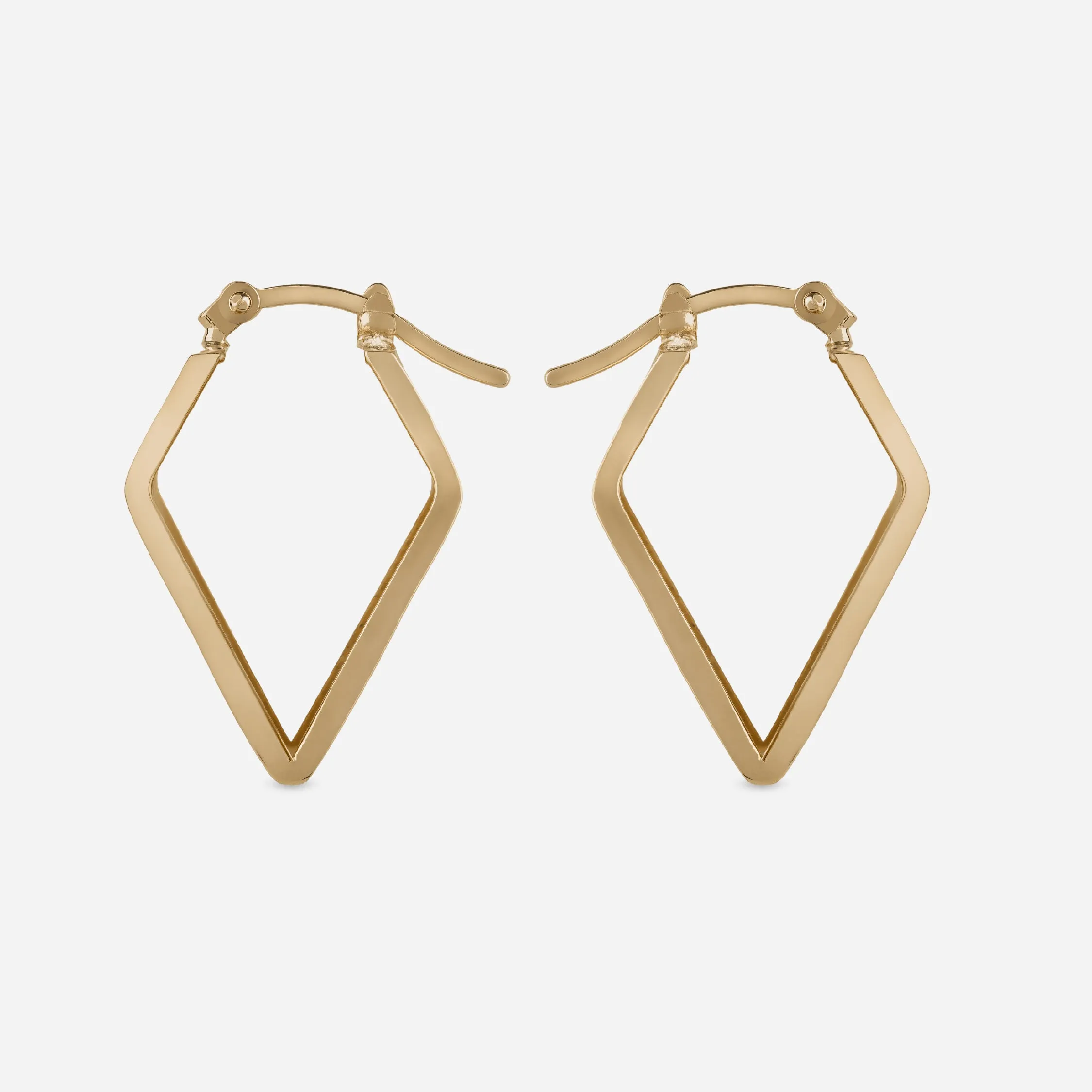 Flat Diamond Shape Hoop Earrings - 18k sold by 7879 product image thumbnail 3