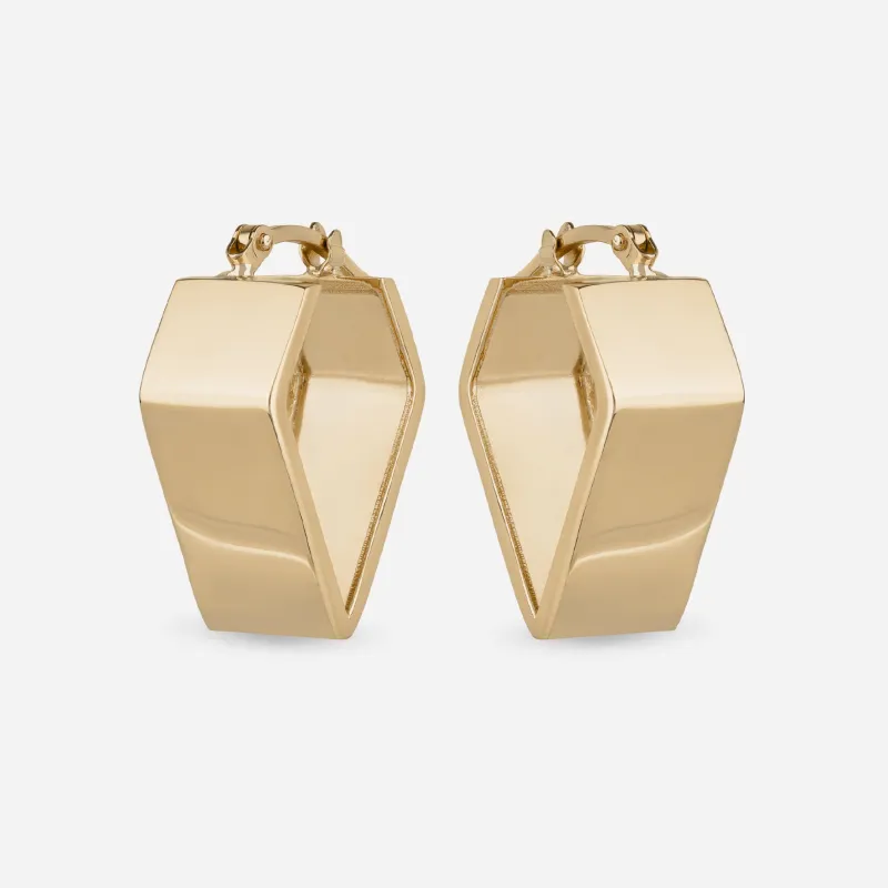 Flat Diamond Shape Hoop Earrings - 18k made by 7879