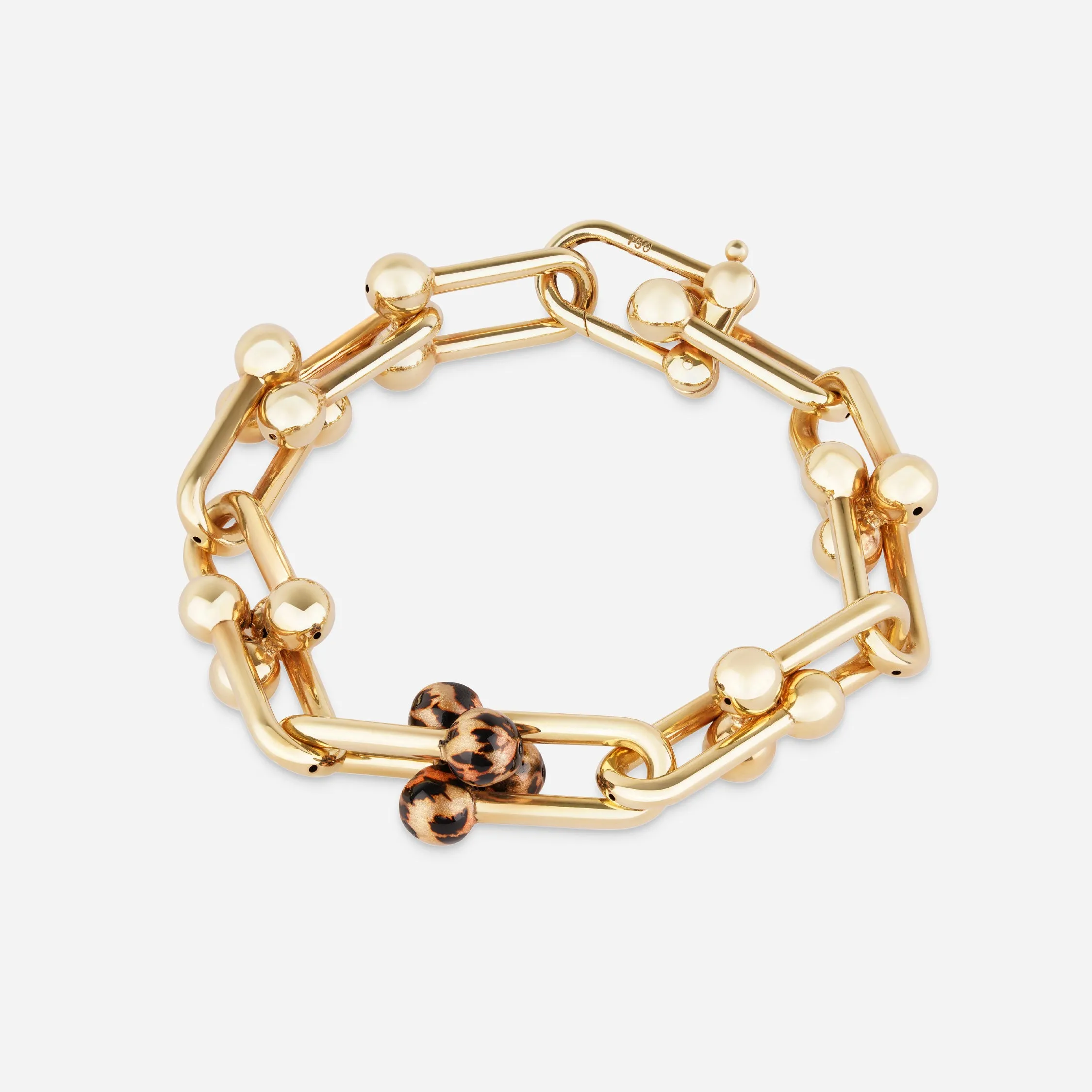 Paperclip Ball Chain Bracelet - 18k sold by 7879