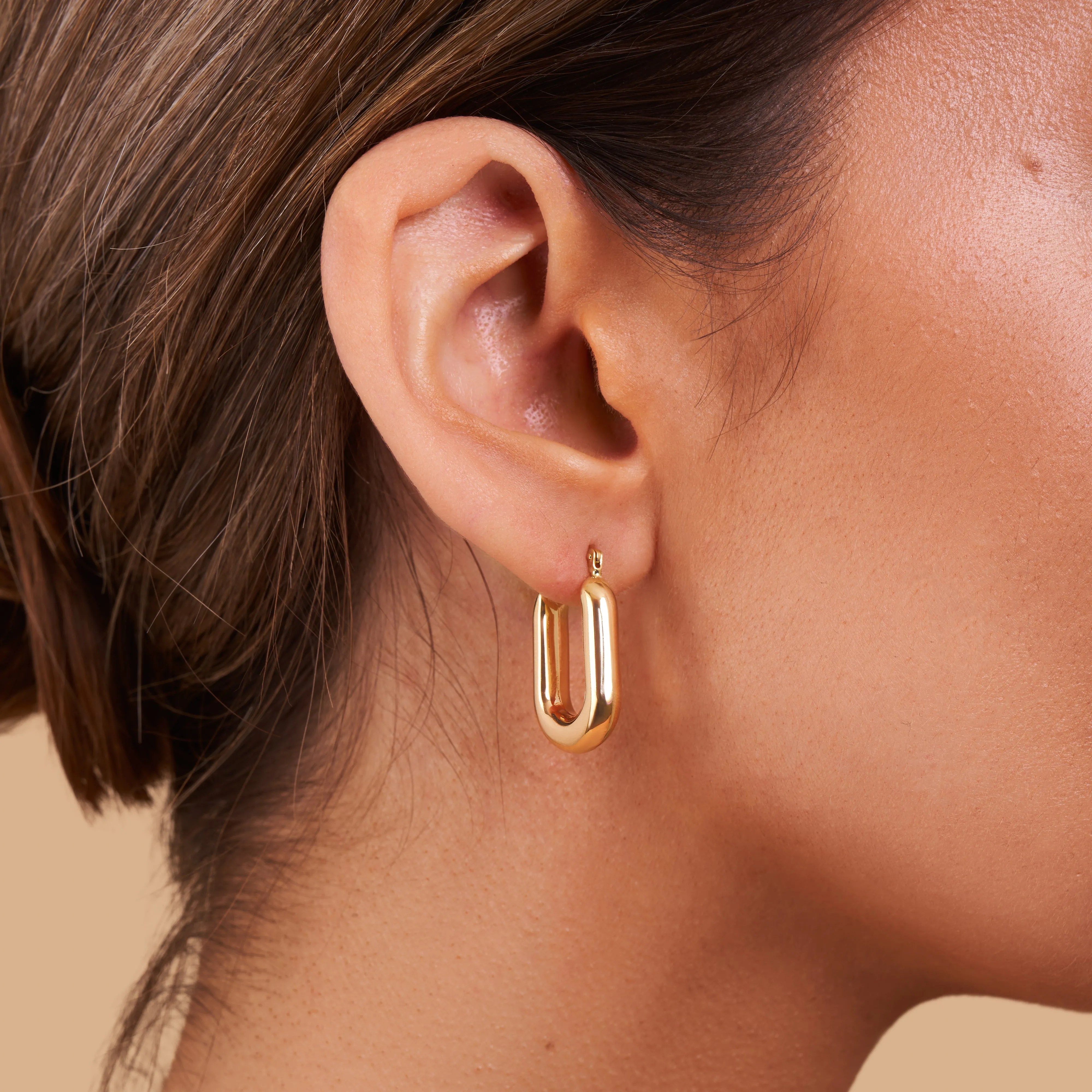 Statement Elongated Hoop Earrings - 18k sold by 7879 product image thumbnail 2