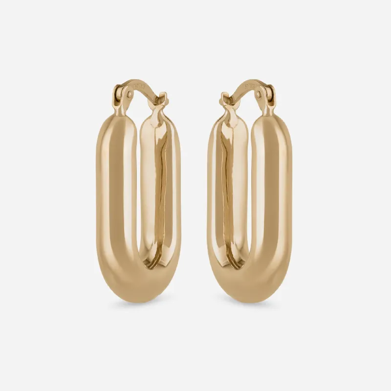 Statement Elongated Hoop Earrings - 18k made by 7879