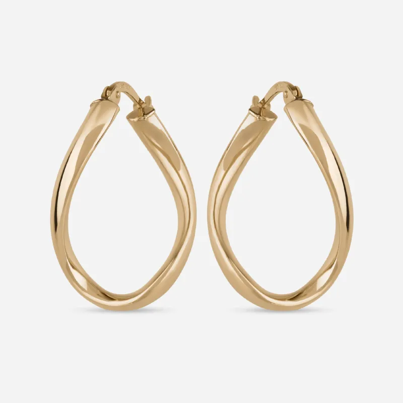 Twisted Gold Hoop Earrings - 18k made by 7879