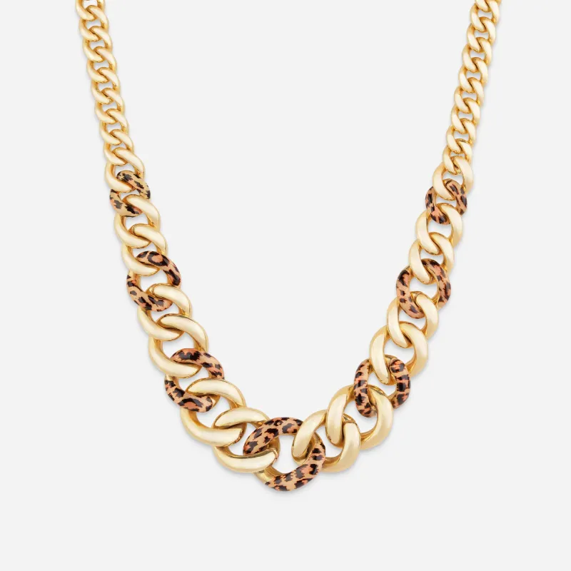 Reversible Leopard Link Chain Necklace - 18k made by 7879