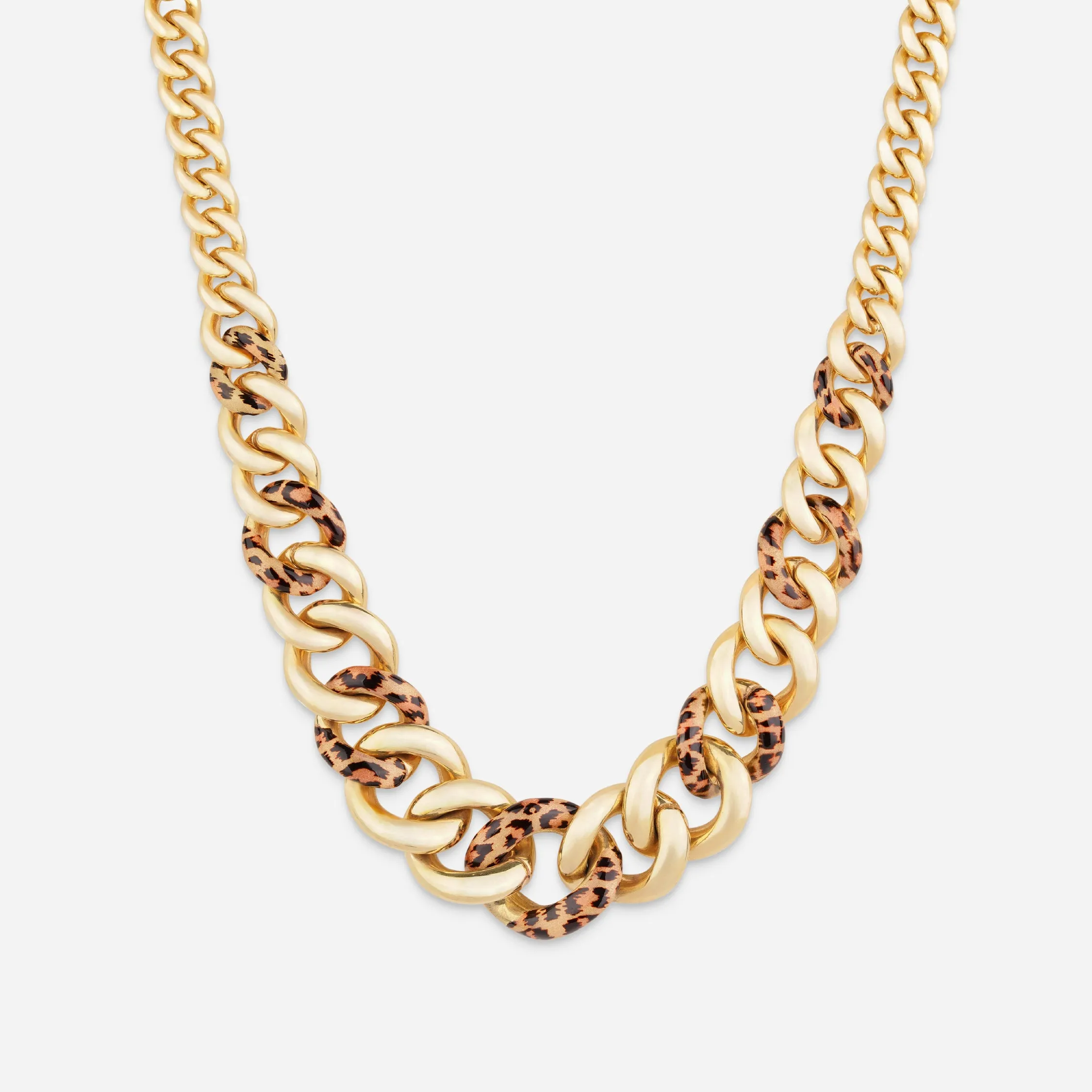 Reversible Leopard Link Chain Necklace - 18k sold by 7879