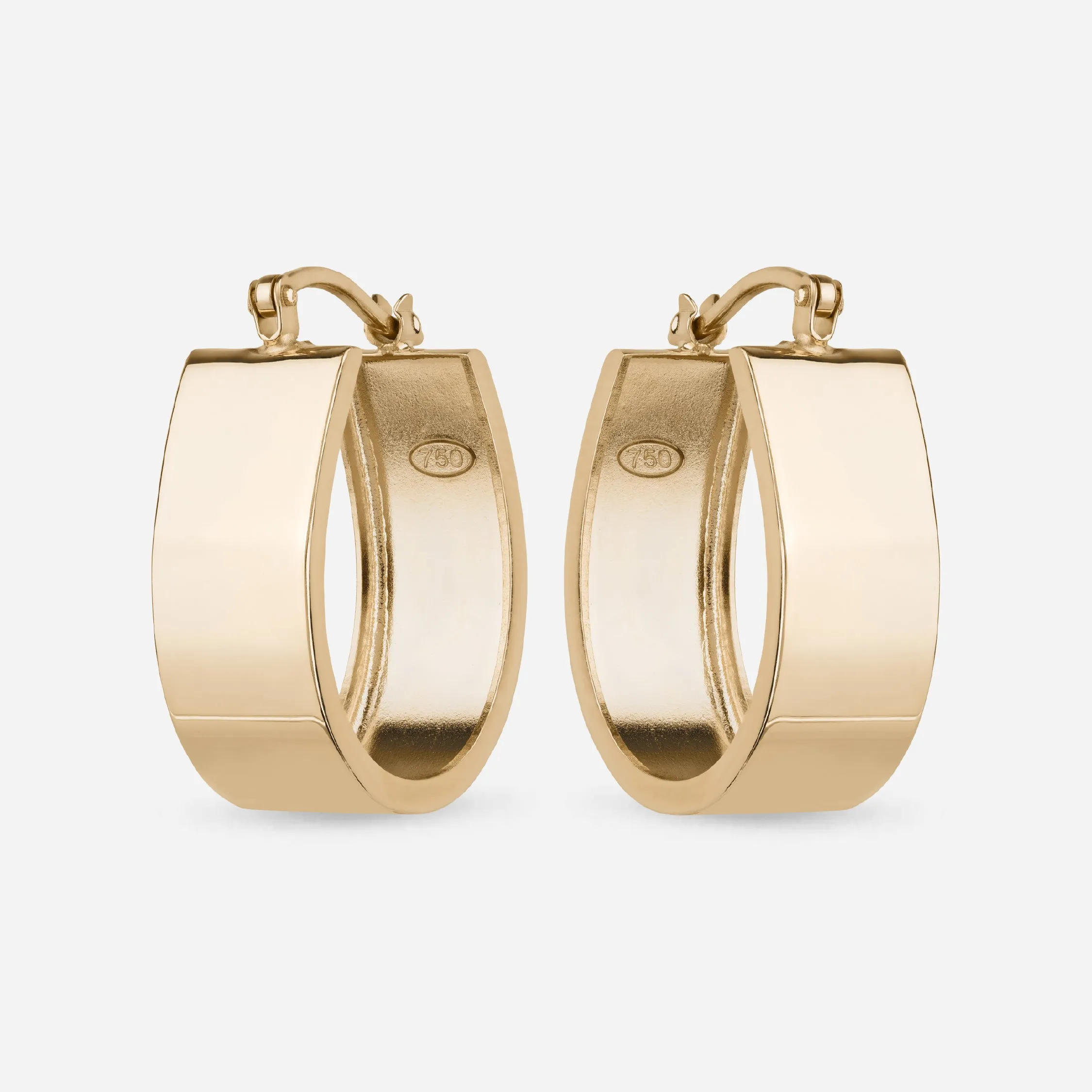 Classic Flat Gold Hoop Earrings - 18k sold by 7879
