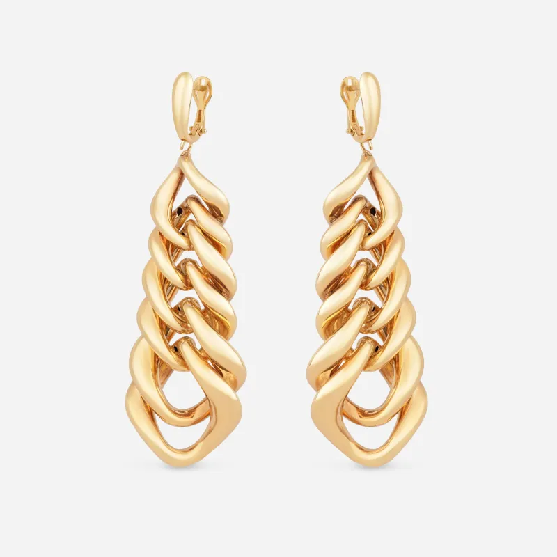 Curb Link Statement Drop Earrings - 18k made by 7879