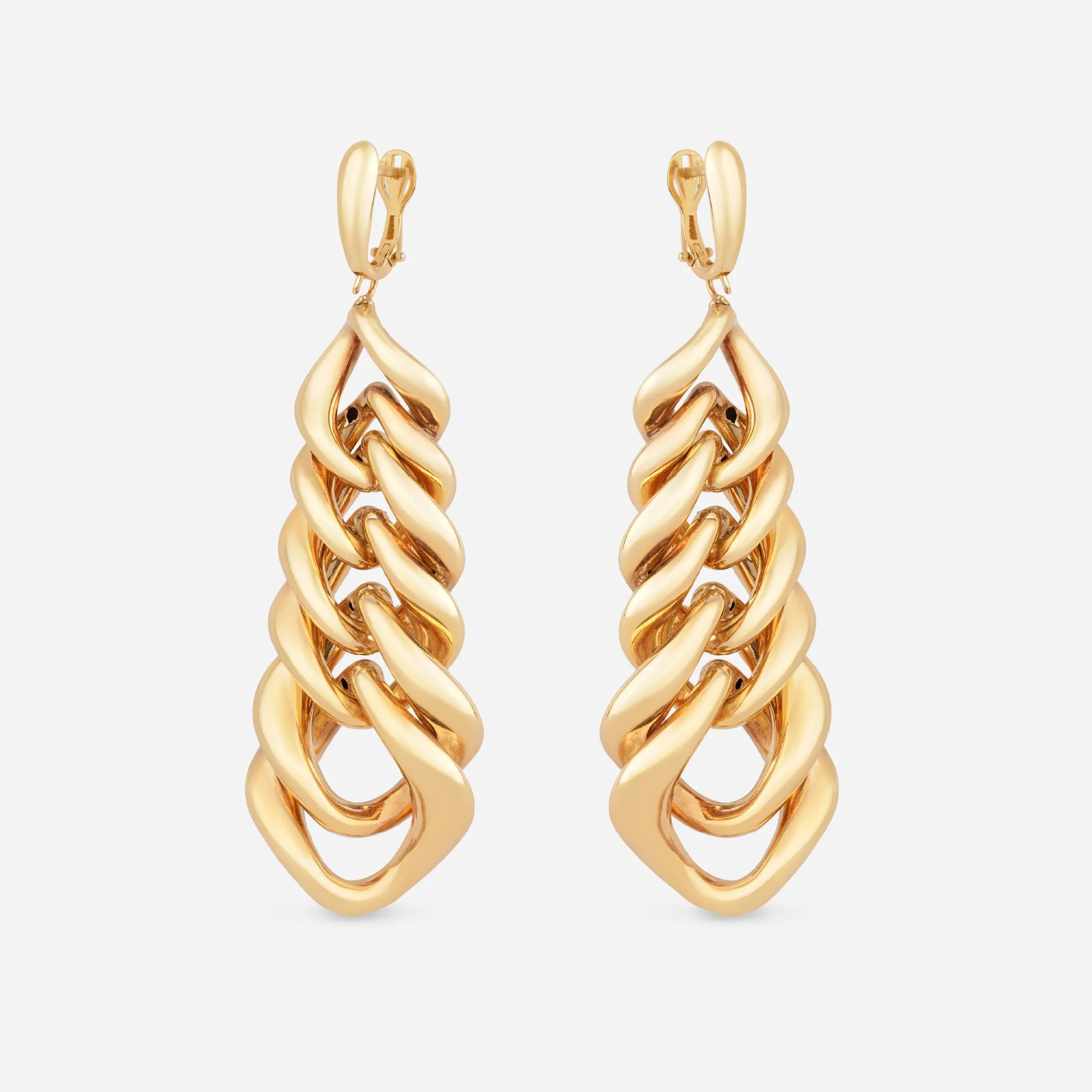 Curb Link Statement Drop Earrings - 18k sold by 7879