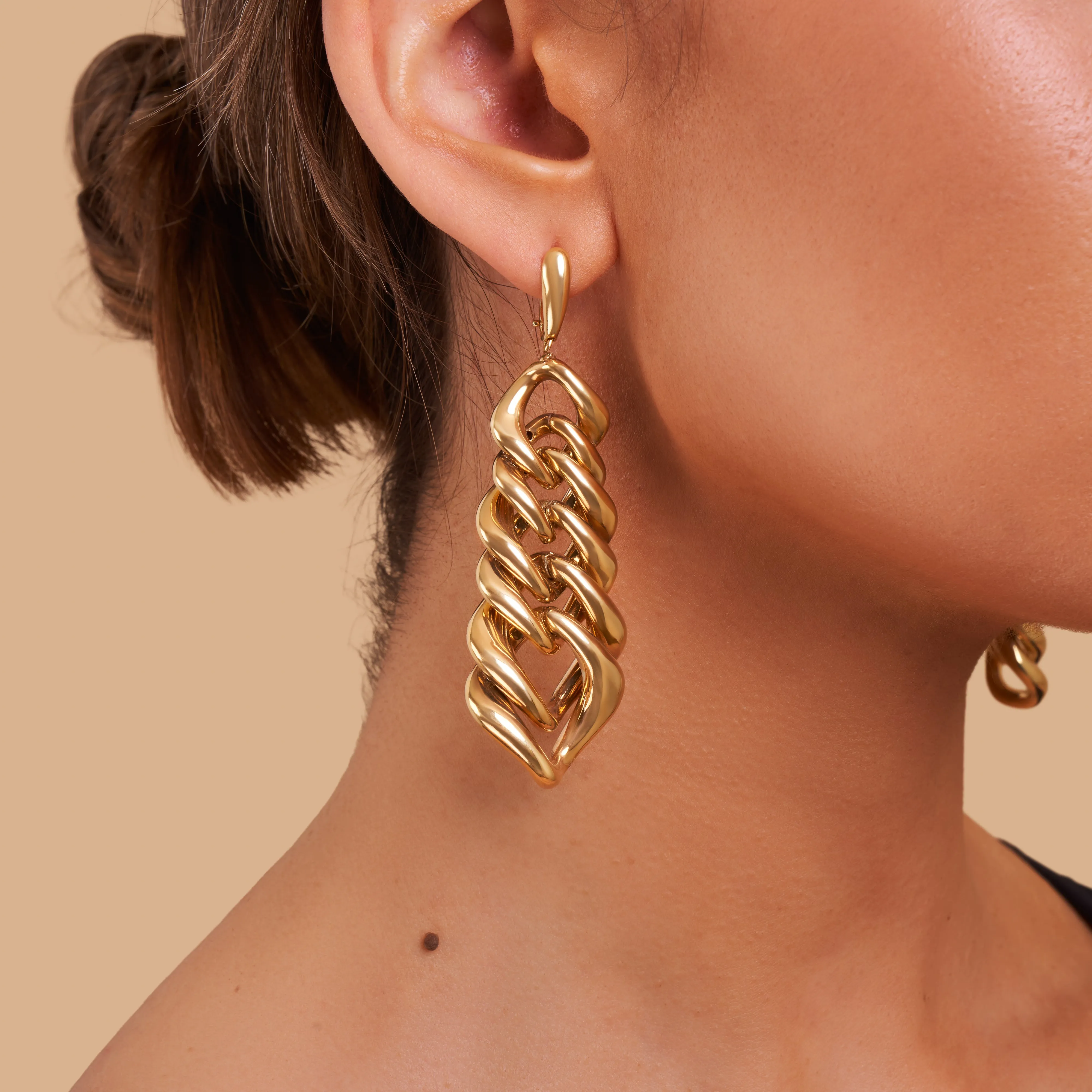 Curb Link Statement Drop Earrings - 18k sold by 7879 product image thumbnail 2