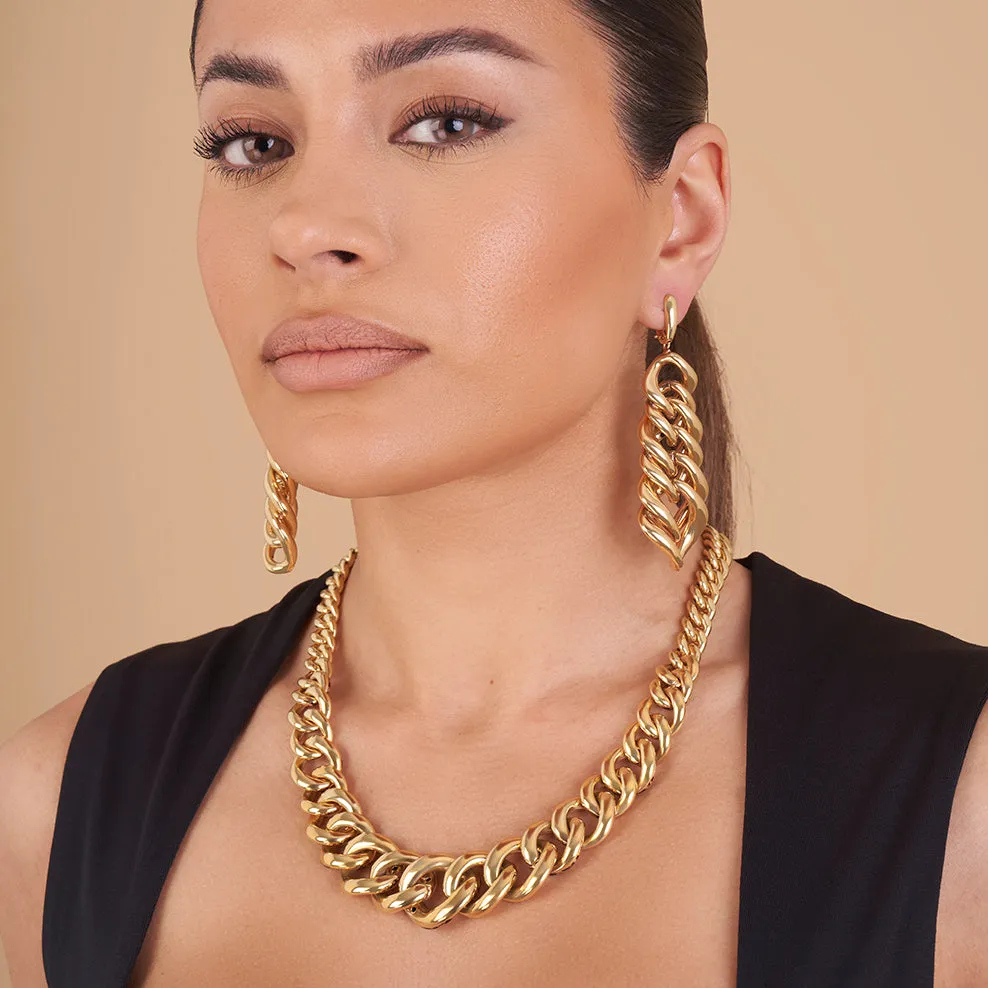 Curb Link Statement Drop Earrings - 18k sold by 7879 product image thumbnail 4